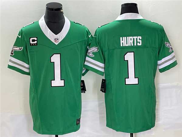 Men's Philadelphia Eagles #1 Jalen Hurts Green 2023 F.U.S.E. Vapor Untouchable With C Patch Stitched Football Jersey,We sell and wholesale Men's Philadelphia Eagles #1 Jalen Hurts Green 2023 F.U.S.E. Vapor Untouchable With C Patch Stitched Football Jersey on line form chian!